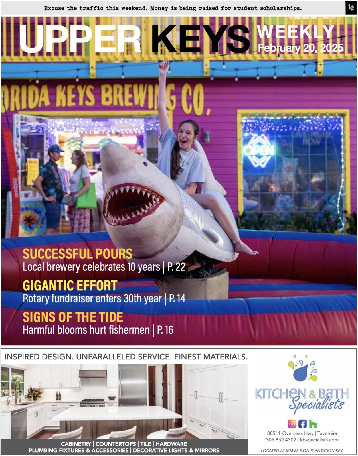 the front page of a magazine with a shark on it